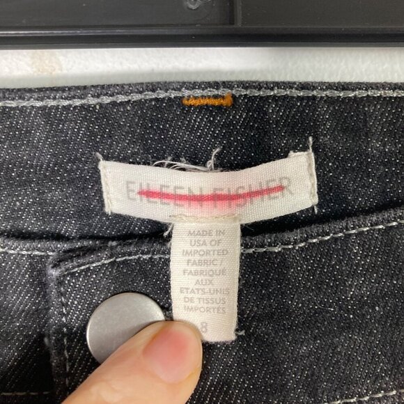 Womens Eileen Fisher Stretch Jeans Vintage Black 8/33 Organic Cotton Spandex - Picture 4 of 5